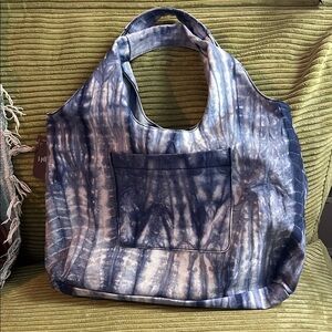 J. Jill Blue Indigo Tie-Dye Tote Bag